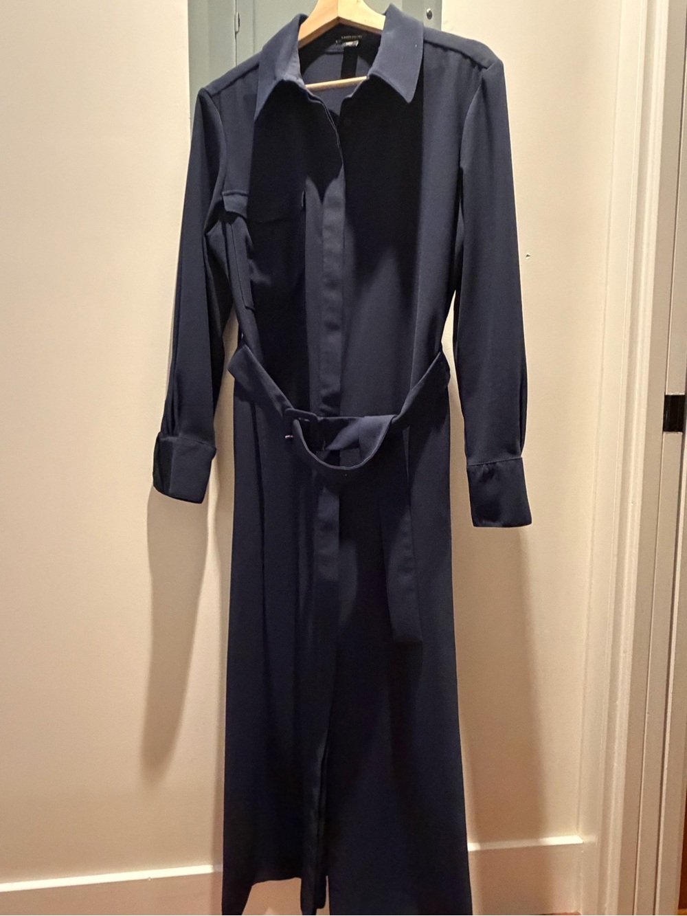 Karen Millen Navy Blue Midi Shirt Dress